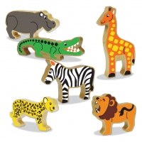 Wooden Block Wild Animals/ Houtblok Wilde Diere image