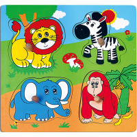 Knoplegkaart Wilde diere/ Knob Puzzle Wild Animals (Afrikaans & Engels) image